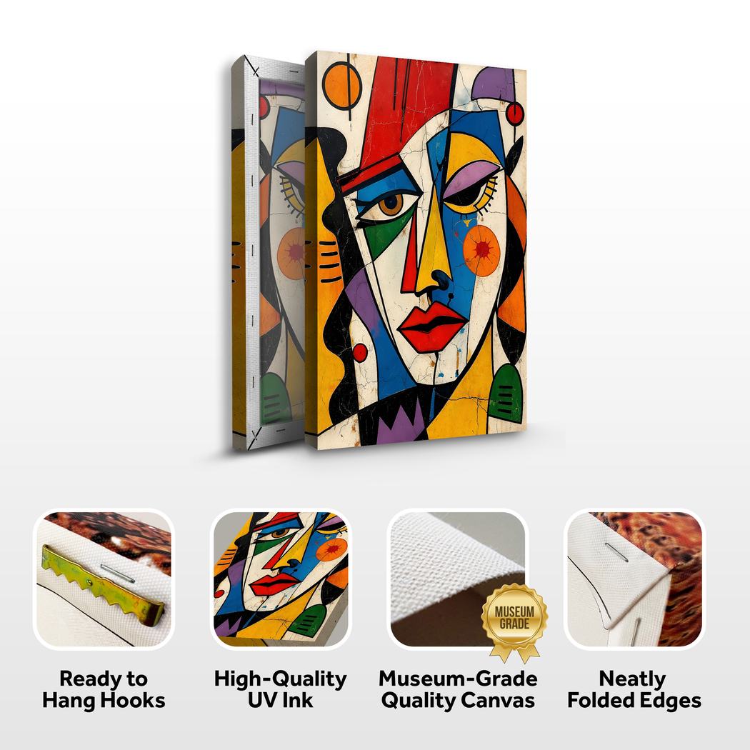 Canvas artwork placed in a generated scene: vertical scaling set