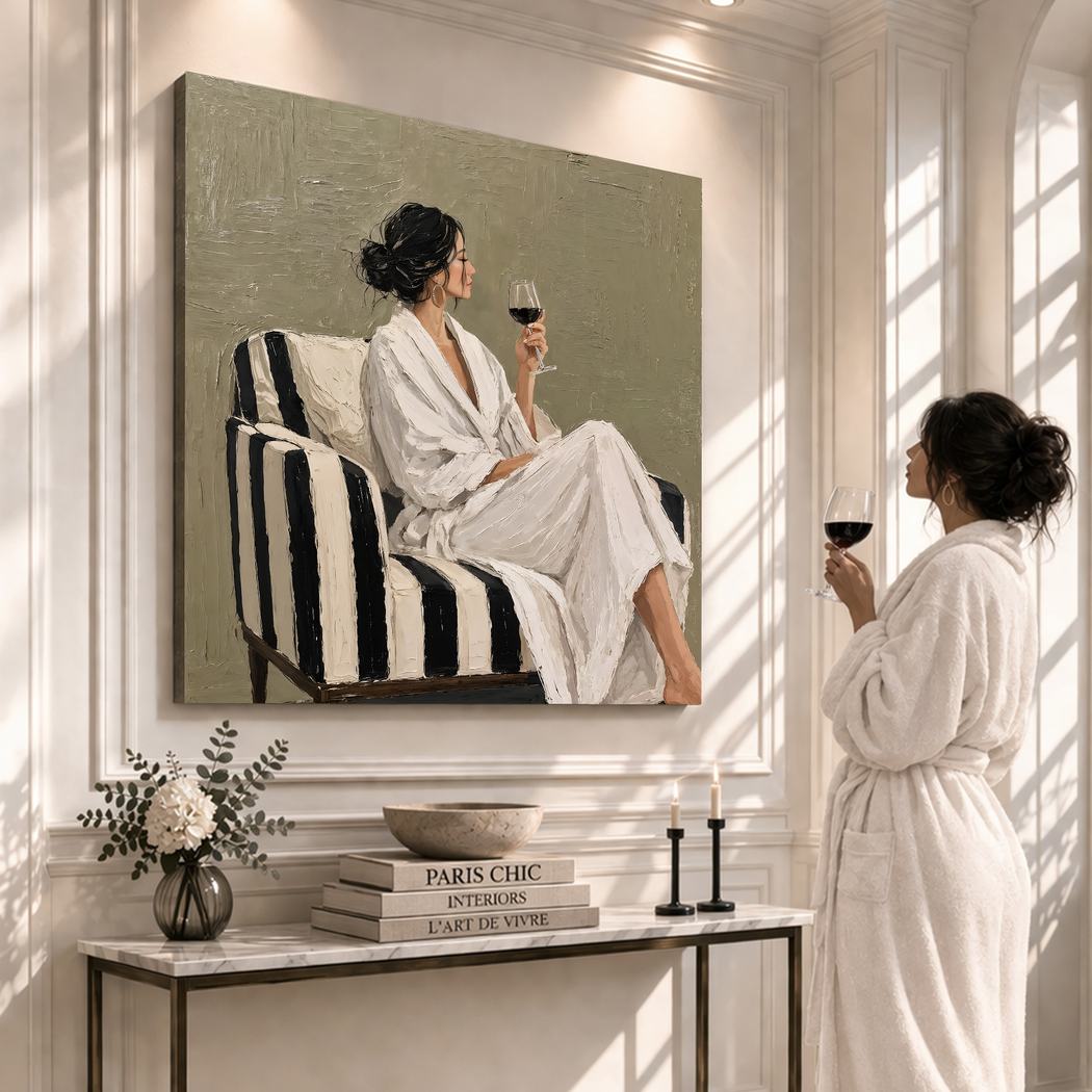 Canvas artwork placed in a generated scene: lifestyle shot