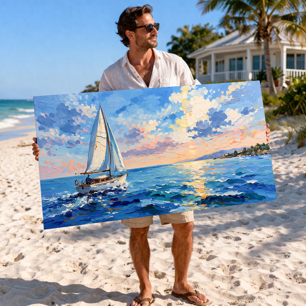 Canvas artwork placed in a generated scene: lifestyle shot
